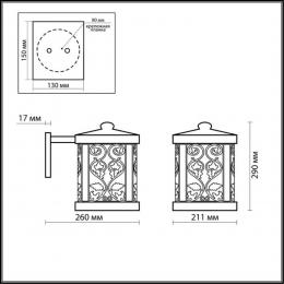 Odeon light 2286/1W NATURE ODL12 659 патина коричневый Уличный настен светильник IP44 E27 100W 220V LAGRA  - 2 купить